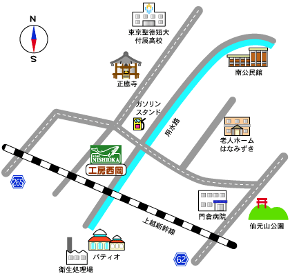 工房西岡案内の地図